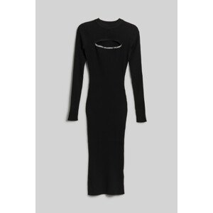 Šaty karl lagerfeld lslv knit dress černá xs