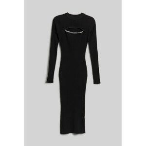 Šaty karl lagerfeld lslv knit dress černá s