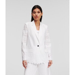 Blejzr karl lagerfeld embroidery blazer bílá 38