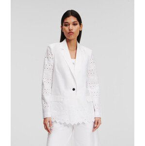 Blejzr karl lagerfeld embroidery blazer bílá 42