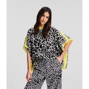 Halenka karl lagerfeld silk scarf tunic giraffe black/white