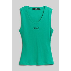 Top karl lagerfeld logo rib tank top zelená s