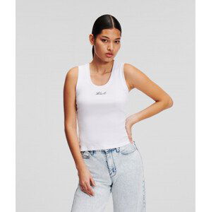 Top karl lagerfeld logo rib tank top černá s