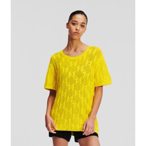 Svetr karl lagerfeld monogram knit t-shirt žlutá s