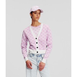 Kardigan karl lagerfeld kl monogram short cardigan fialová m