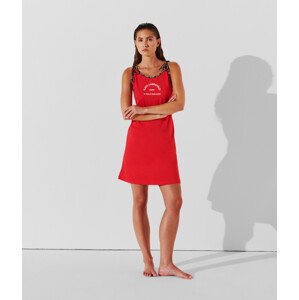 Plážové oblečení karl lagerfeld logo short beach dress červená s