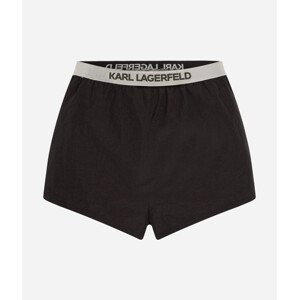 Plážové oblečení karl lagerfeld logo high waist shorts černá s