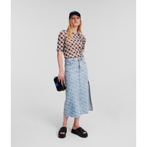 Sukně karl lagerfeld jeans klj monogram denim maxi skirt modrá xs