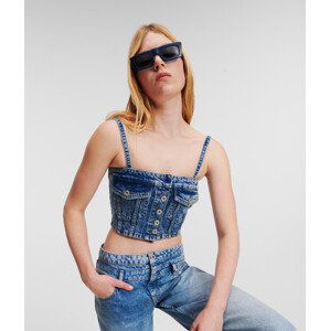 Halenka karl lagerfeld jeans klj recycled denim top modrá xs