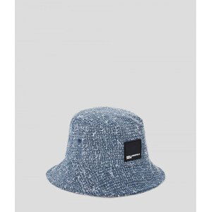 Klobouk karl lagerfeld jeans boucle denim bucket hat modrá none