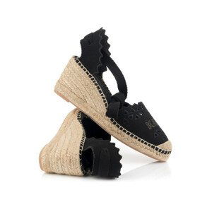 Espadrilky karl lagerfeld kamini mid ankle tie cut-out černá 38