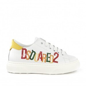 Tenisky dsquared  logo leather sneakers low lace up bílá 33