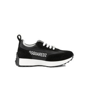 Tenisky dsquared  logo leather & tech running sneakers low lace up černá 34