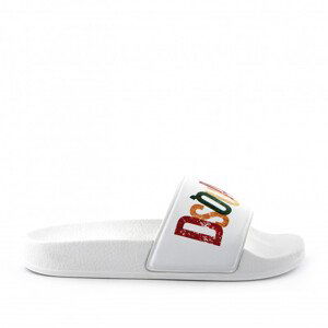 Pantofle dsquared  logo pvc pool slides bílá 33