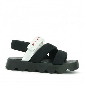 Sandále marni contrasting printed logo padded lycra platform sandals černá 40