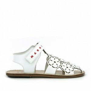 Sandále marni contrasting printed logo laserated leather fisherman sandals bílá 34