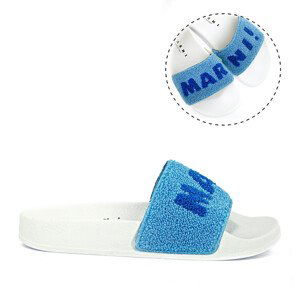 Pantofle marni contrasting logo sponge pool slides bílá 36