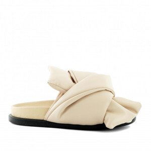 Pantofle no21 padded bow-embellished leather fussbett slides hnědá 33