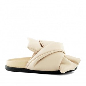 Pantofle no21 padded bow-embellished leather fussbett slides hnědá 34