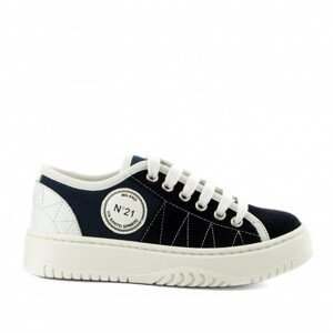 Tenisky no21 contrasting printed logo mix materials lace-up low sneakers bílá 34
