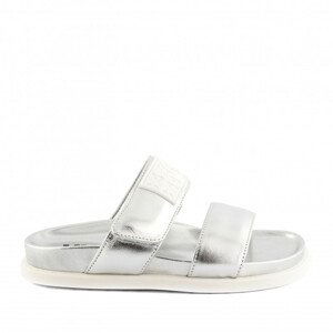 Sandále mm6 rubber logo leather fussbett sandals silver