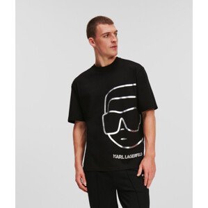 Tričko karl lagerfeld ikonik 2.0 outline big t-shirt černá l