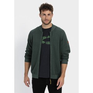 Svetr camel active knitted jacket pine green
