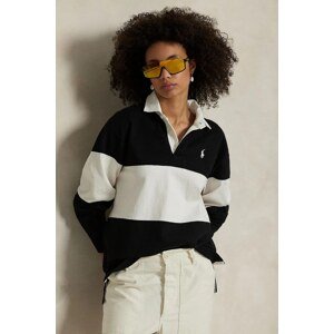 Bavlněné tričko s dlouhým rukávem Polo Ralph Lauren Knit černá barva, 211971708