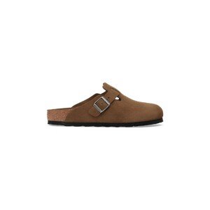 Semišové pantofle Birkenstock Boston dámské, hnědá barva, 1030861