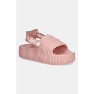 Pantofle adidas Originals Adilette 22 XLG dámské, růžová barva, na platformě, JQ3275