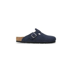 Semišové pantofle Birkenstock Boston dámské, tmavomodrá barva, 1030902