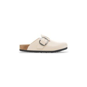 Kožené pantofle Birkenstock Boston HEX dámské, béžová barva, 1030905