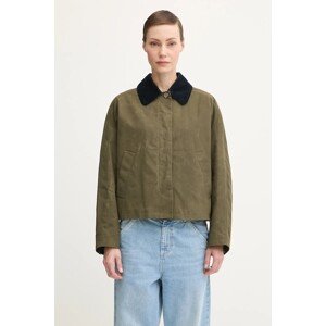 Bavlněná bunda A.P.C. Veste Becca zelená barva, přechodná, oversize, COHIL.F02990