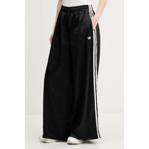 Tepláky adidas Originals Wide Leg Pants dámské, černá barva, KC8813