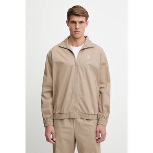 Bavlněná bunda adidas Originals Firebird Jacket pánská, béžová barva, přechodná, KC0685