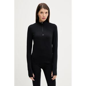 Tričko s dlouhým rukávem Pangaia Plant-Stretch Zipped Long Sleeve Top dámské, černá barva, 10002426