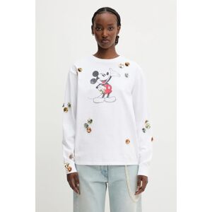 Bavlněné tričko s dlouhým rukávem Coperni x Disney Mickey Long-Sleeved bílá barva, DJS157SFF5037
