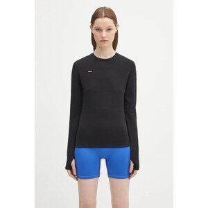 Tričko s dlouhým rukávem Pangaia Cotton-Stretch Long-Sleeved Top černá barva, 10002429