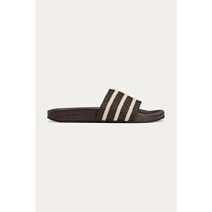 Kožené pantofle adidas Originals x Wales Bonner Adilette dámské, hnědá barva, JR0229