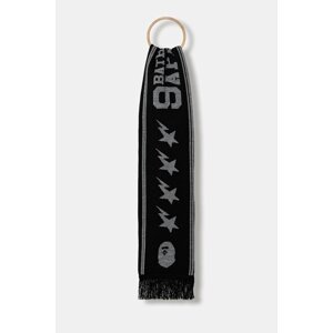 Šátek z vlněné směsi A Bathing Ape Jacquard černá barva, 1K80182011