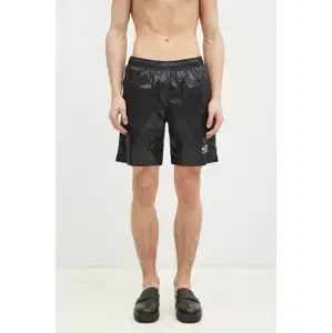 Plavkové šortky VETEMENTS Oval Logo černá barva, MA66SW100B