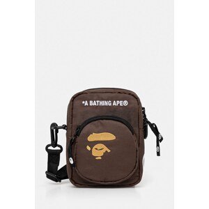 Taštička A Bathing Ape APE head mini bag hnědá barva, 1L30190006