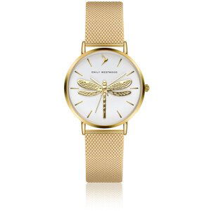 Emily Westwood Matt White Mesh Watch Classic Dragonfly EGG-3418