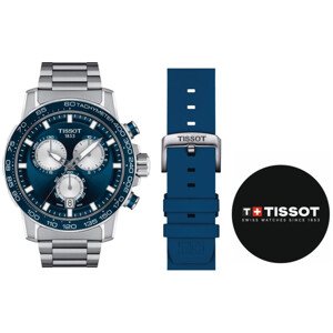 Tissot Supersport Chrono T125.617.11.041.00 IIHF 2024 Ice Hockey World Championship Special Edition + modrý řemínek + puk