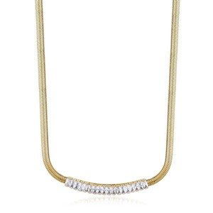 Brosway Půvabný pozlacený náhrdelník s čirými zirkony Desideri BEIN017