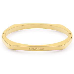 Calvin Klein Pozlacený pevný náramek z oceli Bold Metals 35000556 6,8 cm