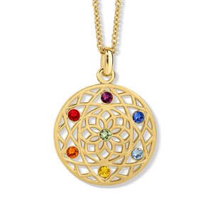 CRYSTalp Stylový náhrdelník s krystaly Chakra Flower 30091.MLT.G