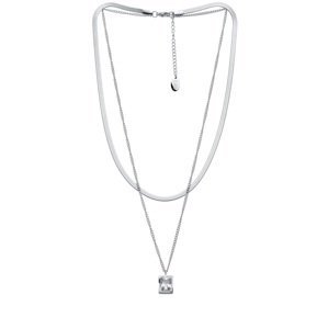 CRYSTalp Stylový dvojitý náhrdelník s krystalem Royal 32139.WHI.E