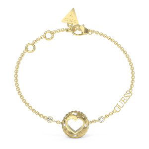 Guess Něžný pozlacený náramek Rolling Hearts JUBB03344JWYG 14,5 - 18,5 cm - S