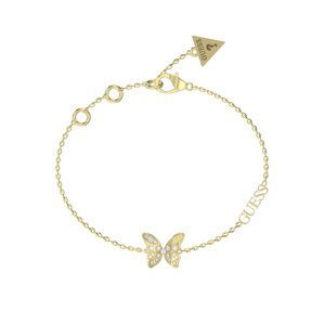 Guess Slušivý pozlacený náramek s motýlkem Chrysalis JUBB04110JWYG 18,5 cm